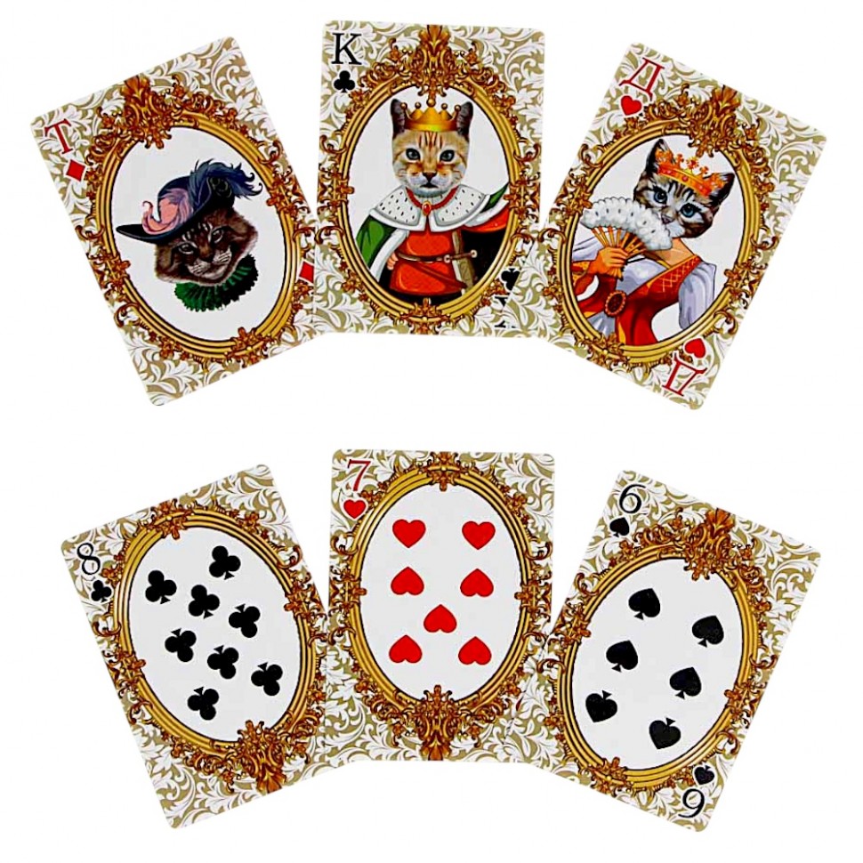 Карты игральные пластиковые, 6,3х8,8см, 36 шт, 3 дизайна (538-080, 538-079, 538-081)