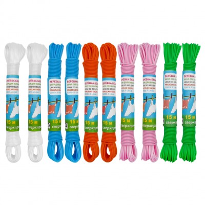 Шнур пластиковый с сердечником, 15 м