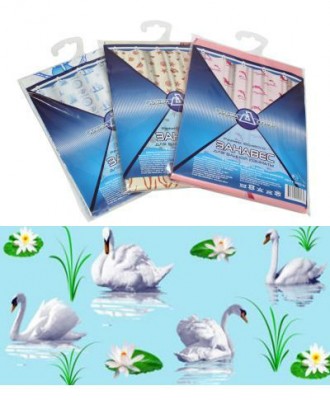 Штора для ванной полиэтиленовая 180*180см 45мкм GG ЛЕБЕДИ (40/3)