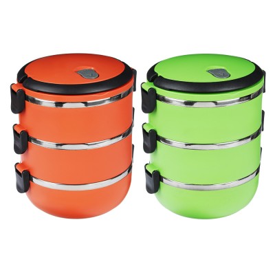 Ланч-бокс 14см, 3 отделения, 2,1л, 2 цвета