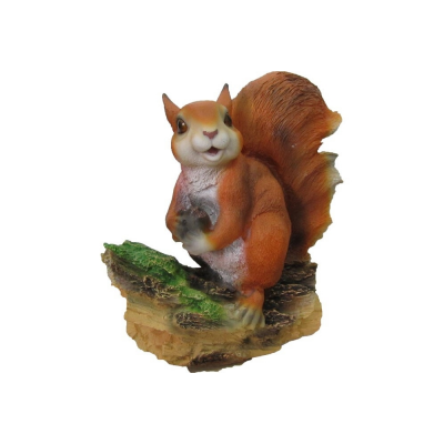 Фигура садовая Белочка с орешком на пне H-25см, L-28см ФП248