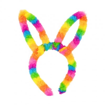 Ободок светящийся Ушки зайчика радужный (600)