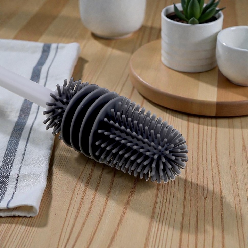 Ерш бутылочный, силиконовый, пластик, d3см, длина 32 см