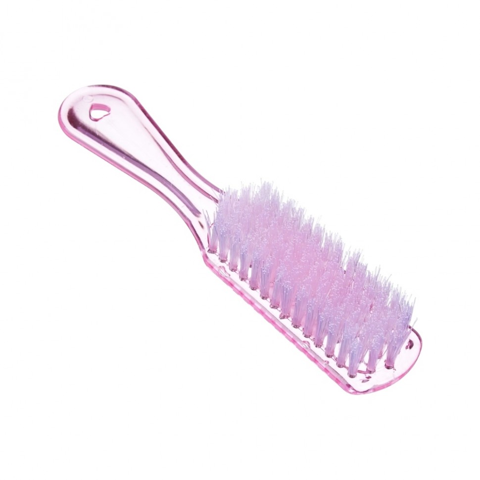 Щетка с ручкой универсальная, для одежды и обуви, пластик, прозрачная с белой щетиной 17х2,5см