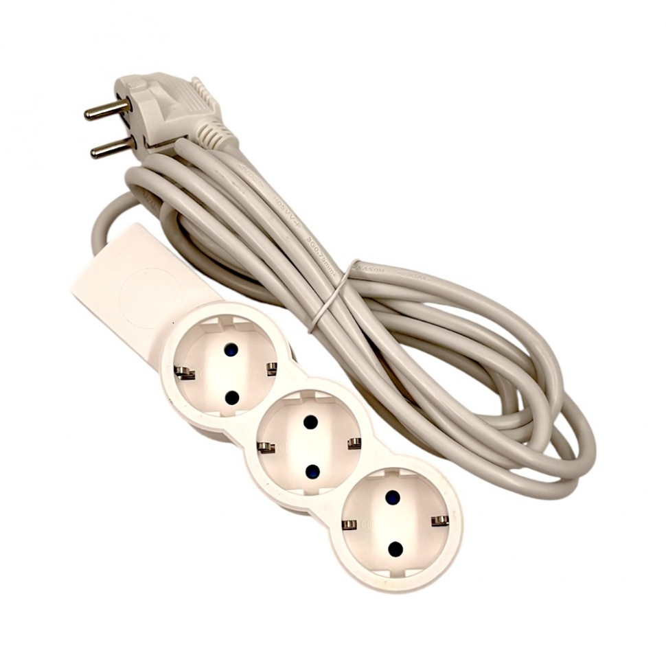 Удлинитель сетевой 3 м 10 А с заземлением Обиход (35)