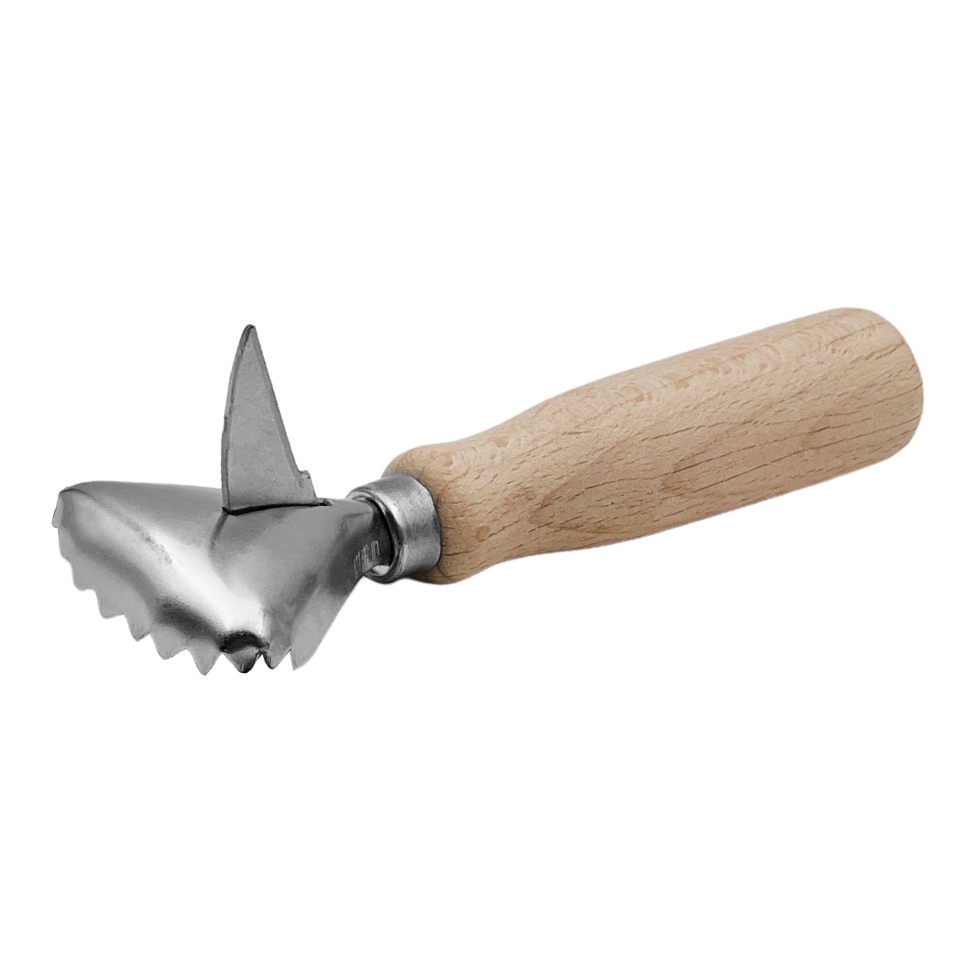 Рыбочистка с ножом для вспарывания деревянная ручка (250)