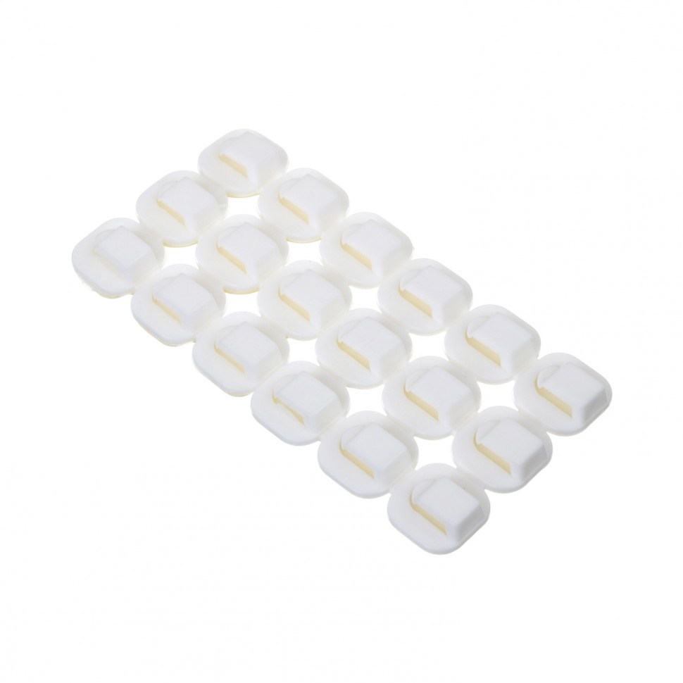 Держатели для гирлянд и проводов, самоклеящиеся, 18шт, 15х15мм, PP