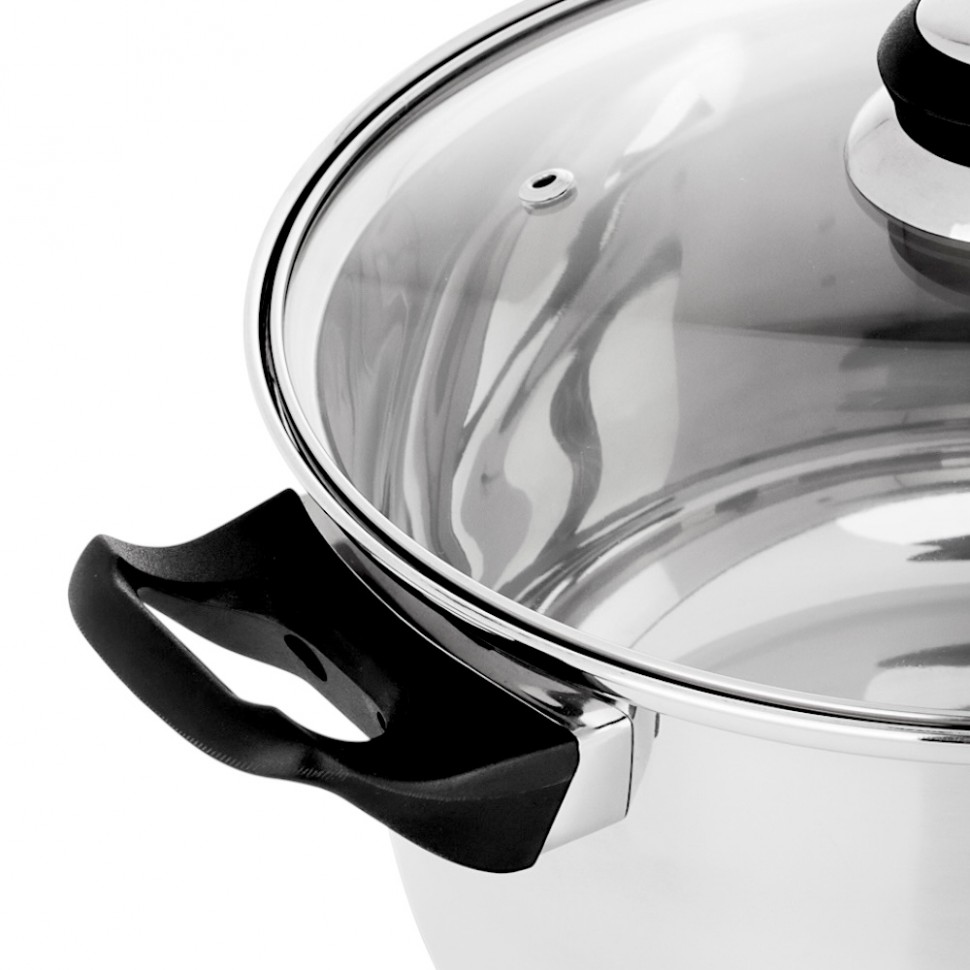 Кастрюля Стрейтон 24х13,5см, 4,9л, со стекл. крышкой