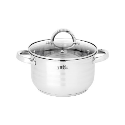 Кастрюля Фултон 18х10,5см, 2,1л, со стекл. крышкой, индукция