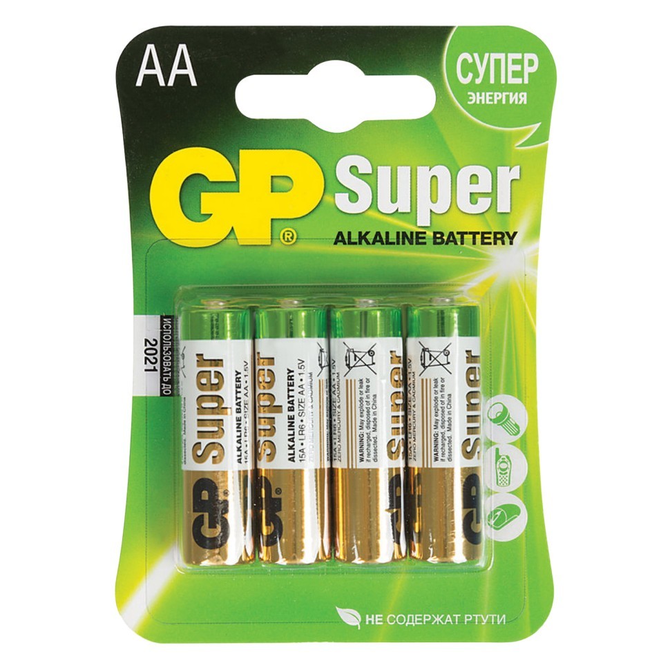 Батарейка GP Super LR06 AA, бл/4 