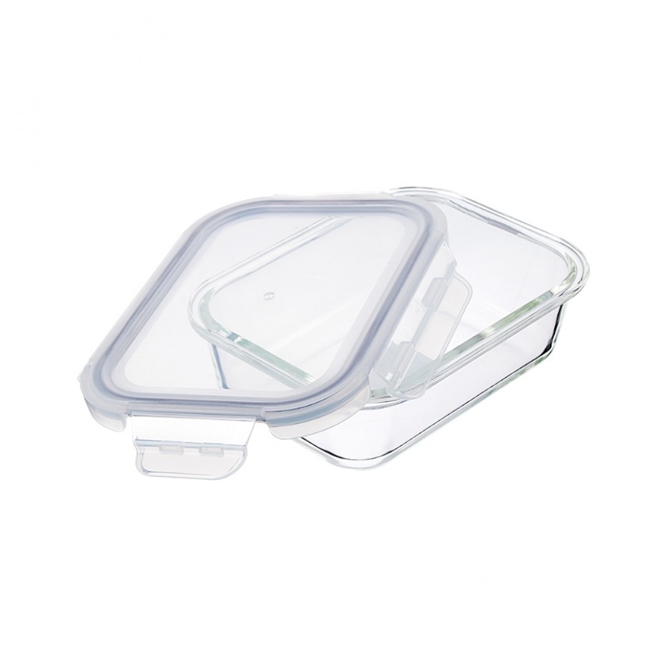 Контейнер для продуктов на защелках 600мл, жаропрочное стекло