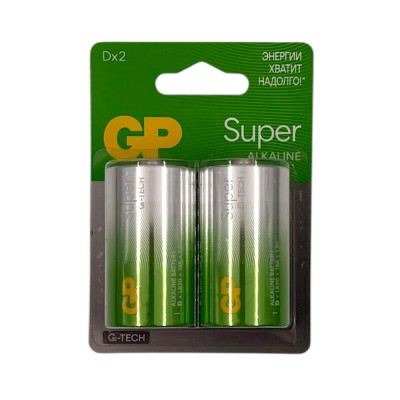 Батарейка GP Super LR20 D, бл/2 