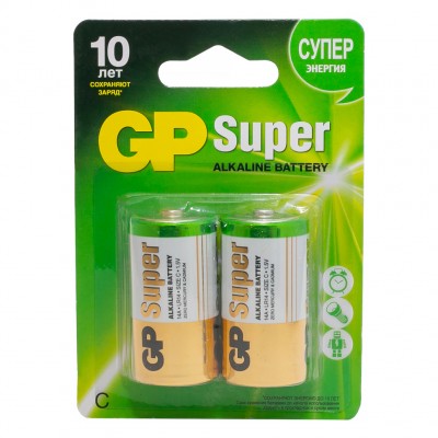 Батарейка GP Super LR20 D, бл/2 