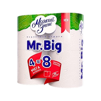 Бумага туалетная Мягкий Знак Mr.Big, 2 слоя, 4 рулона