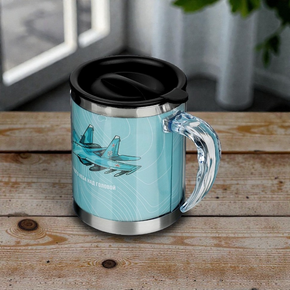 Термос-кружка 400мл, "Для мужчин", нерж.сталь, 3 дизайна