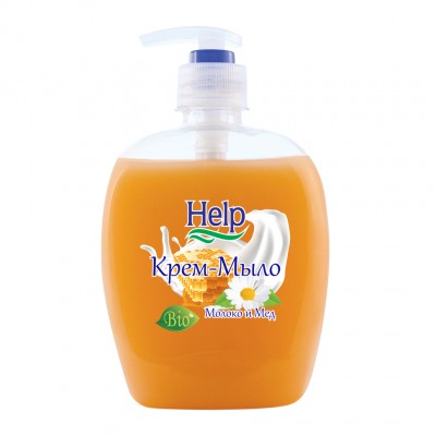 Крем-мыло Help с дозатором, Молоко и мёд, 300 мл