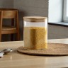 Банка для хранения ЭКО Вуд 1000мл, 14,5х10х10см, стекло, бамбук