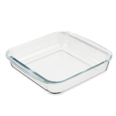 Форма для запекания жаропрочная квадратная, с ручками, стекло, 24.5x21.9x5.1см, 1,8л SATOSHI