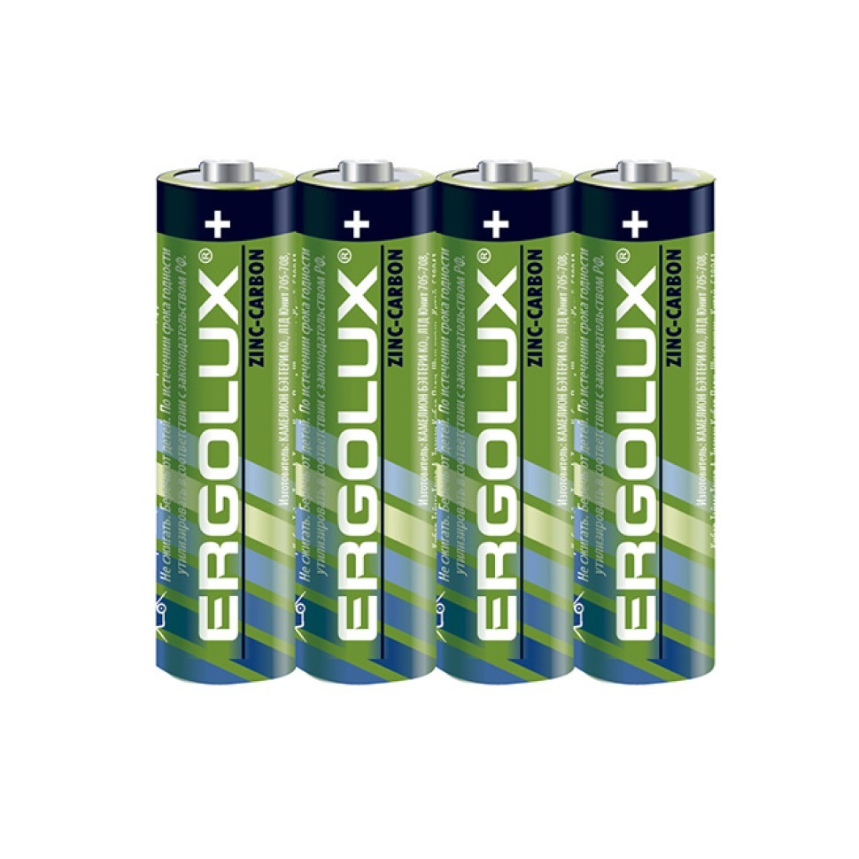 Батарейка Ergolux R06 AA, 4 в п/э