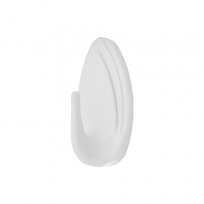 Крючок овальный на липучке Эксима 5,5 см белый