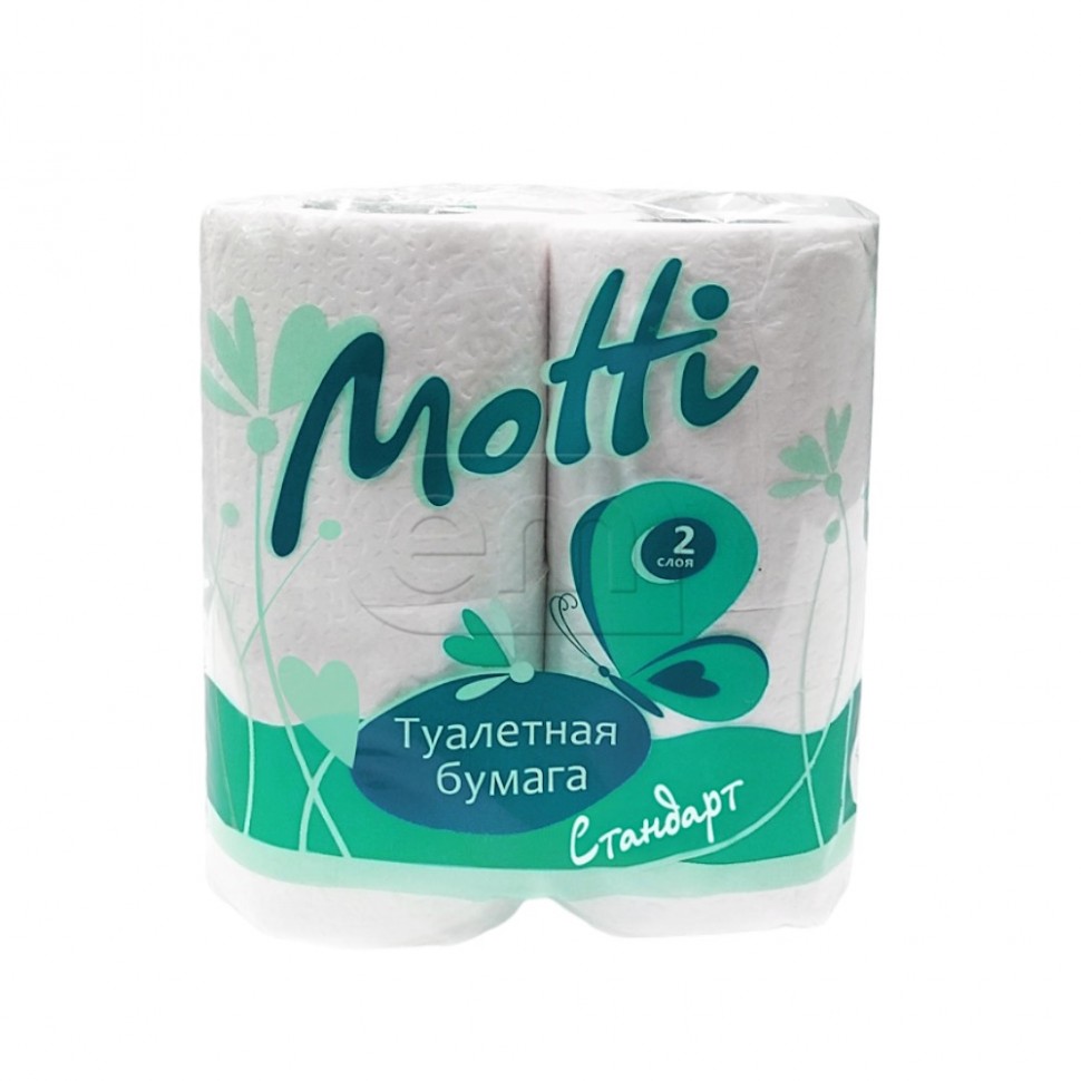 Бумага туалетная 2 слоя 4 рулона "Lime"/Motti 17м арт. 101714 (12)