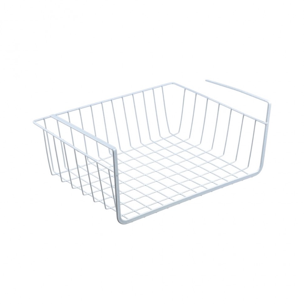 Корзина подвесная на полку тм VETTA, 35х26х13,5см, металл, цвет белый