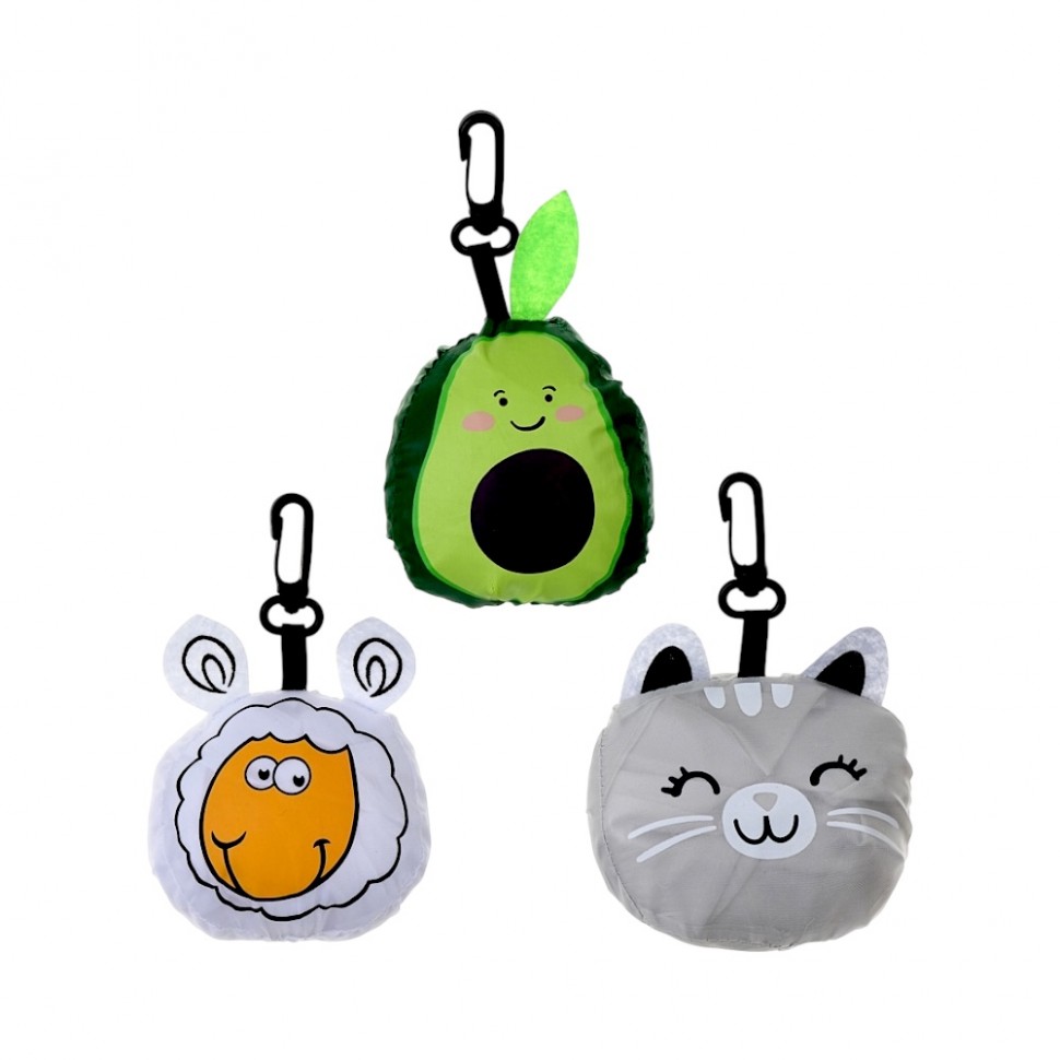 Сумка складная Зверята, полиэстер, 39х40 см, ручка 25 см (20)