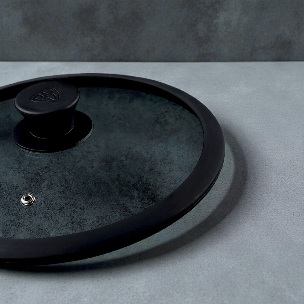 Крышка стекло/силикон с ручкой, 24см