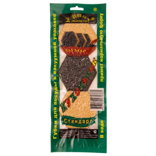 Губки «Кухоньчик» стандарт, 3 шт в вакуумной упаковке (10/50)