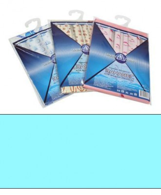 Штора для ванной полиэтиленовая 180*180см 45мкм GG   однотонная ГОЛУБАЯ (40/3)