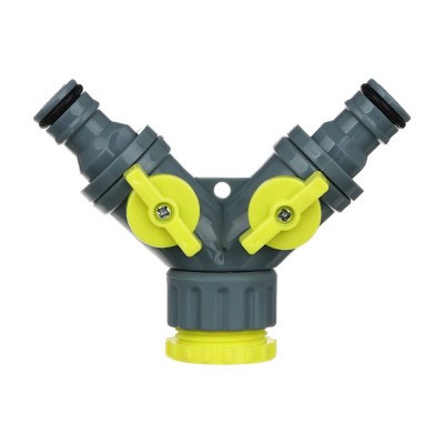 Разветвитель 2-х канальный, штуцерный, 3/4'-1/2', регулируемый, пластик