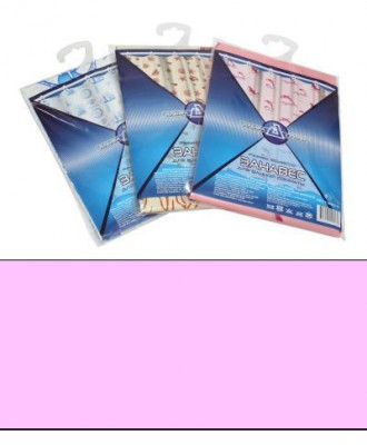 Штора для ванной полиэтиленовая 180*180см 45мкм GG   однотонная РОЗОВАЯ (40)