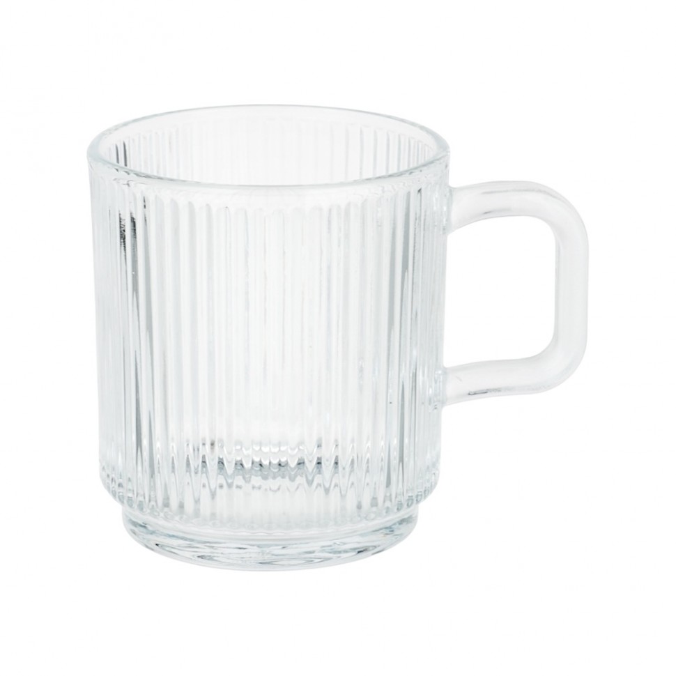 Кружка с рельефным узором, 340мл, стекло MILLIMI