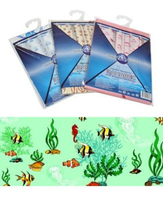 Штора для ванной полиэтиленовая 180*180см 45мкм GG ВОДОРОСЛИ (40)