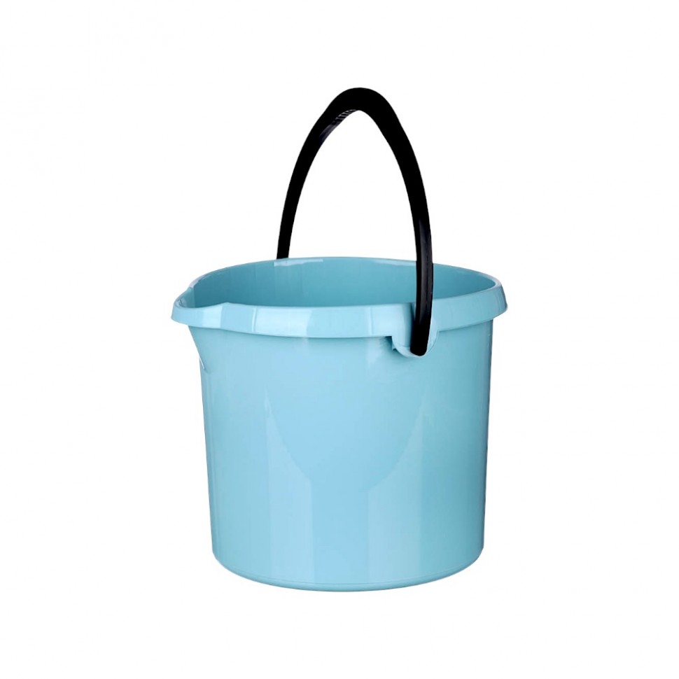 Ведро "Cuba" круглое 9л, пластик, светло-голубой (10)