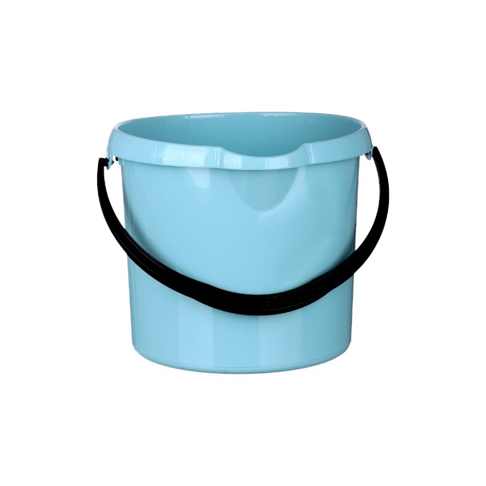 Ведро "Cuba" круглое 9л, пластик, светло-голубой (10)