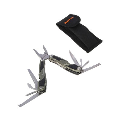 Мультитул многофункциональный тм ЕРМАК, 15 функций, нерж. Сталь, 15 см