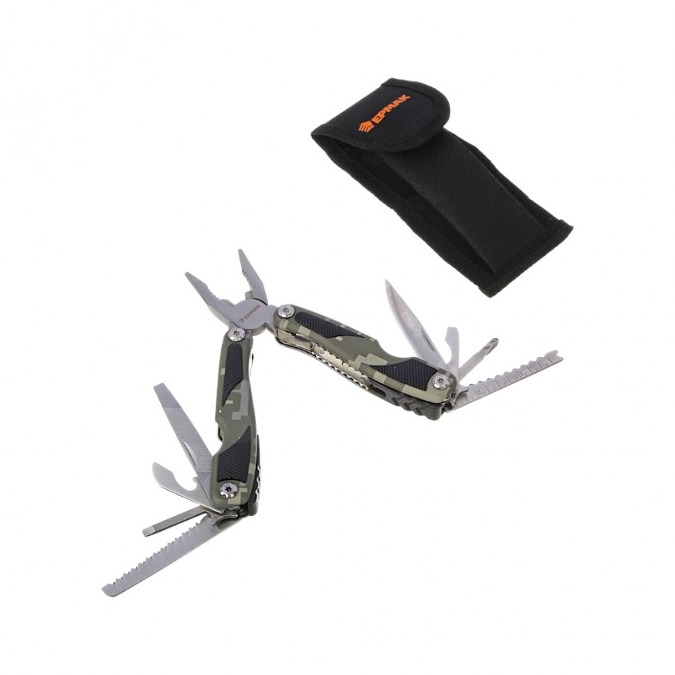 Мультитул многофункциональный тм ЕРМАК, 15 функций, нерж. Сталь, 15 см