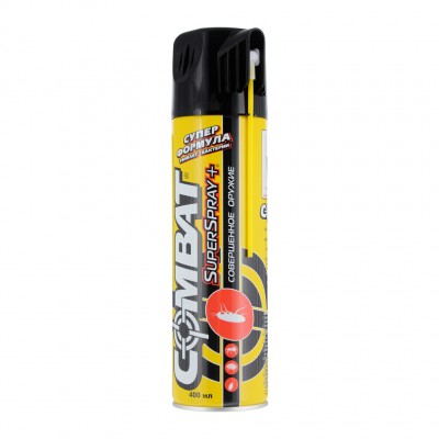 Аэрозоль Дихлофос COMBAT 400мл желтый от тараканов, клопов, клещей, блох+ Дезинфекция (12)