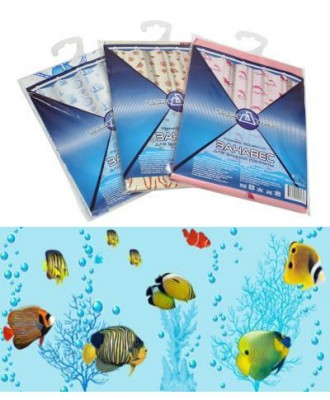 Штора для ванной полиэтиленовая 180*180см 45мкм GG РЫБЫ КОРАЛЛОВЫЕ (40/3)