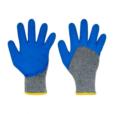 Перчатки Х/Б, глубоко залитые текстурированным латексом