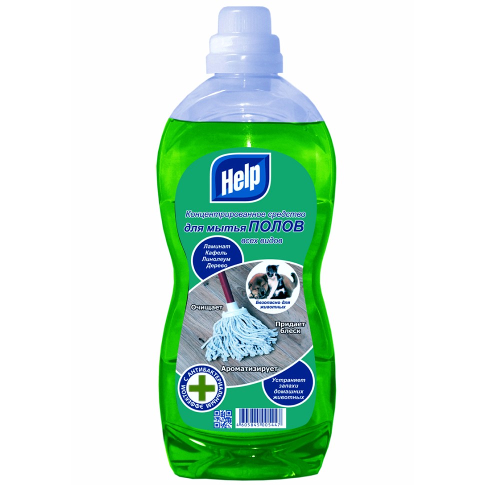 Концентрированное средство для мытья полов Help с устранением запахов, 1 л 