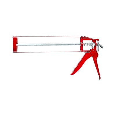 Пистолет для герметика с мет. фиксатором 225мм скеле