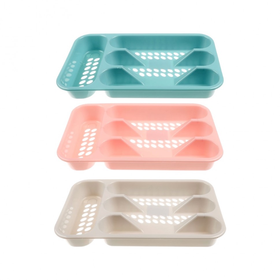 Лоток для столовых приборов, 4 секций, пластик, 33х19,5х4,5см, "Кантри"