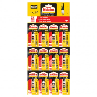 Суперклей Момент Универсальный, 3 г, (12 на карте)