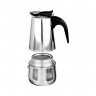 Кофеварка гейзерная, 4 чашки, нержавеющая сталь, нейлоновая ручка