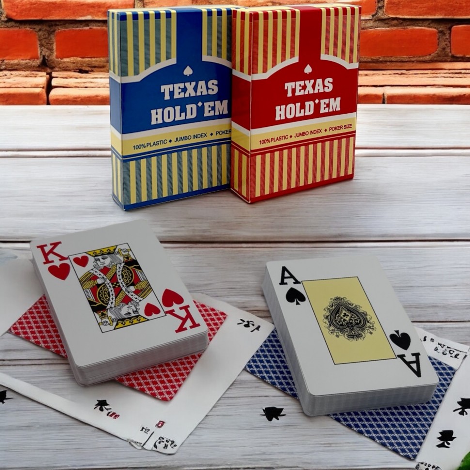 Карты игральные TEXAS HOLD'EM пластик (144/12)