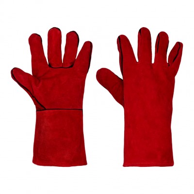 Краги цельноспилковые с подкладкой, красные