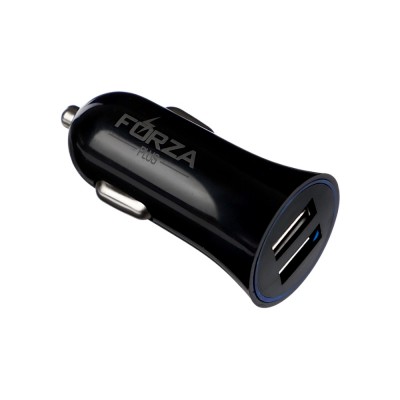 Автомобильное зарядное устройство Комфорт, 2xUSB, 2.4А, 5В, 2 цвета FORZA 
