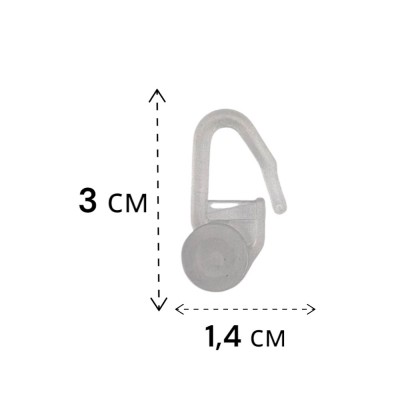 Крючки для штор роликовые с замком большие за 100 штук